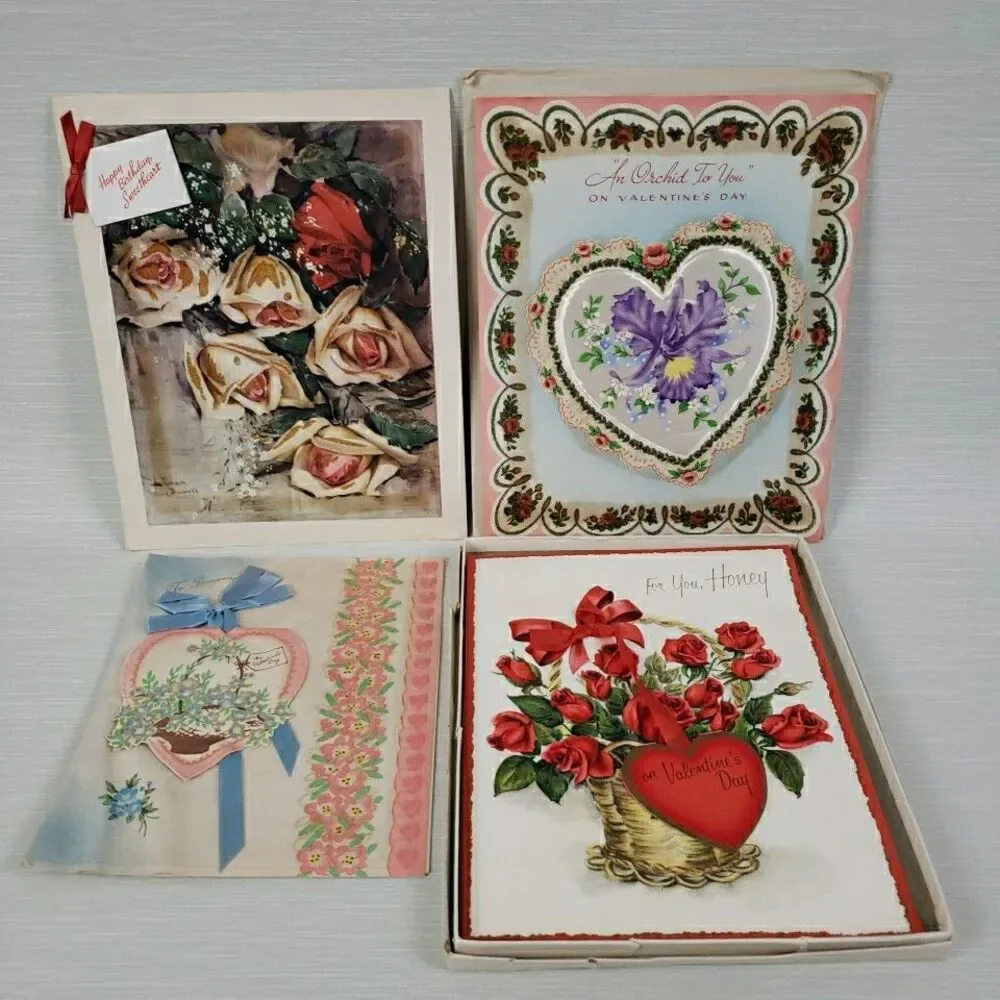 VTG Valentine Birthday Anniversary Cards 26 Used Norcross Gibson Hallmark MCM